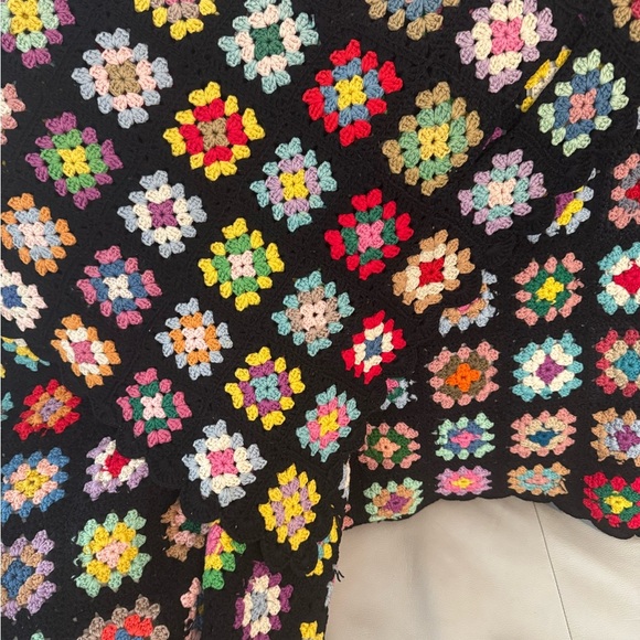 Handmade Granny Square afghan Throw blanket colorful 
With flaws - Picture 9 of 11